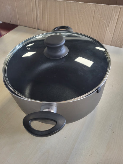195288 - HOMATZ Tenxhere për Supë, Kapaciteti 8L, Madhësia 28cm, e Madhe me Dorezë, Material Jo-Ngjitës, me Kapak Qelqi
