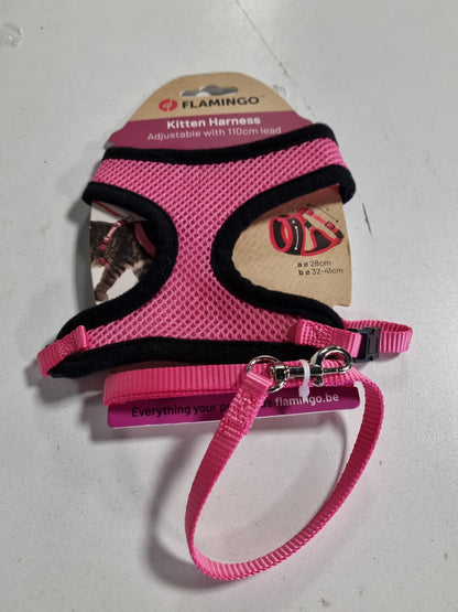 263740 - FLAMINGO Rrip për kotele me zinxhir, Madhësia A: 28 cm, B: 32–41 cm, C: 110 cm x 10 mm x 2 mm