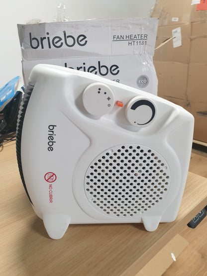 222746 - Ngrohës elektrik portativ me ventilator briebe, 2000W, 2 nivele fuqie, Ajër i nxehtë/i ftohtë, Termostat, për hapësira deri në 20m², i bardhë
