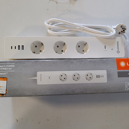 221481 - LEDVANCE prizë inteligjente WiFi me mbrojtje nga mbingarkesa, 3 porta, USB, kontrollueshme me aplikacionin WiFi, Alexa, Google