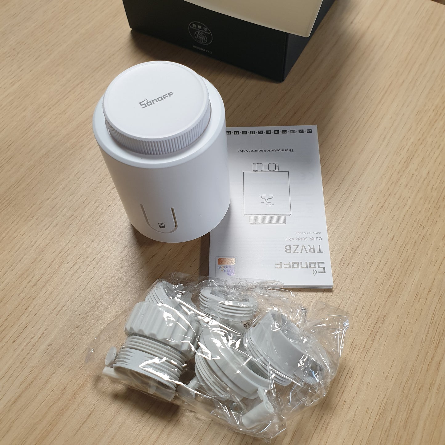 239784 - SONOFF Kokë Termostatike Inteligjente Zigbee për Valvul Termostatike Radiatori 1 copë, Kontrollues Temperature, Ekran LED, Kërkohet Qendër Zigbee 3.0, Kontroll me Zë
