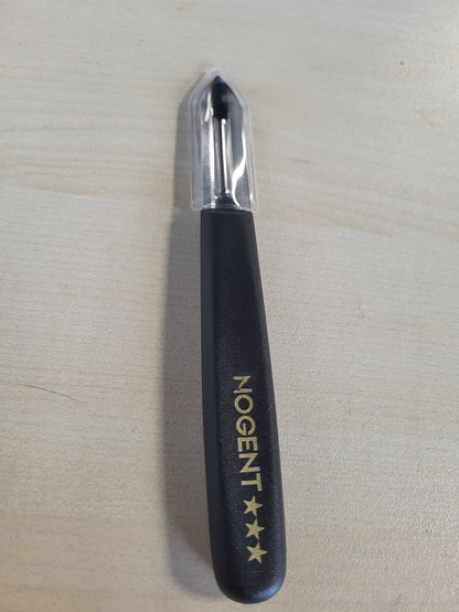 198913 - 01419K - Thikë Qëruese Profesionale me 2 Tehë, Çelik Inox, E Zezë, 9cm - Për Dorën e Majtë dhe të Djathtë, Për Qërimin e Perimeve dhe Frutave