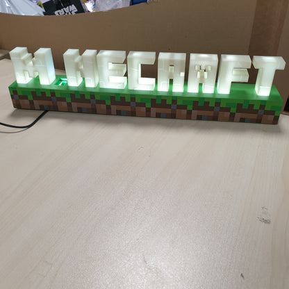205262 - LLAMBË MINECRAFT - Zyrtar, me 2 Mënyra të Ndritjes, Energji prej Baterie ose USB, Dekor per Dhomën e Gjumit ose Dhomën e Lojërave