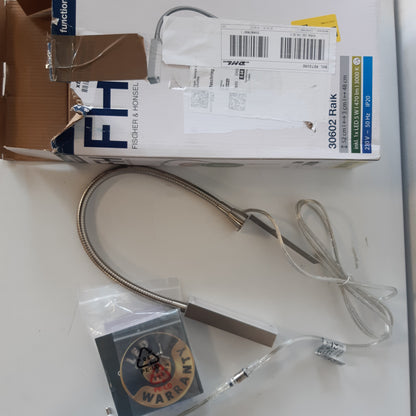 255150 - FISCHER & HONSEL | Llambë fleksibël për natën Raik | Me errësim dhe kontroll me gjeste | 1 x LED 5 vat, 3000 Kelvin, 470 lumen | Klasa e efikasitetit të energjisë: F | 30602, e bardhë