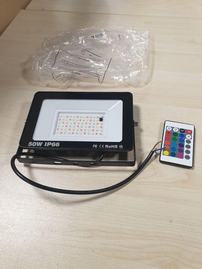 223846 - DRITË RIGIDON RGB 50W 5000LM LED RGB me telekomandë, 16 ngjyra, 4 mënyra, IP66, i papërshkueshëm nga uji