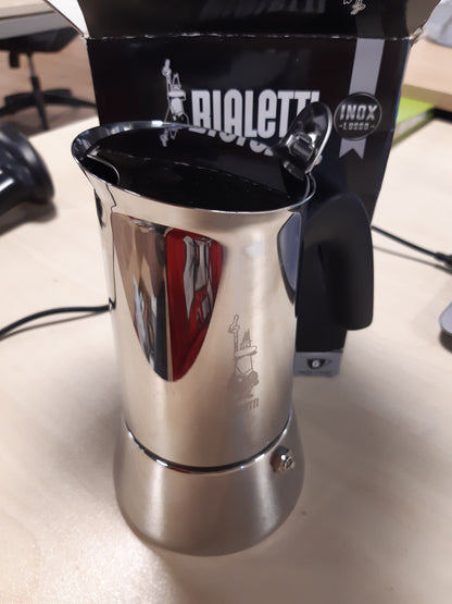 213969 - BIALETTI Venus Induction i Ri, Makinë kafeje për espresso prej çeliku inox, e përshtatshme për të gjitha sipërfaqet e sobës, 6 gota, 235 ml argjendi