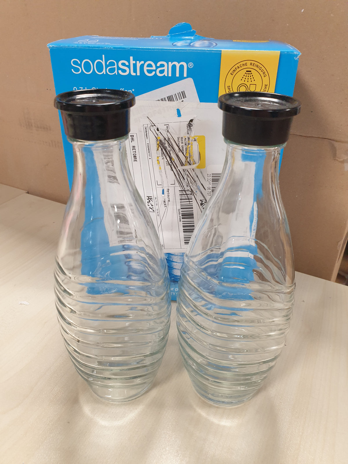 262986 - SODASTREAM Karafe qelqi Set me 2 të ripërdorshme, Karafe uji 0.7 L, e përputhshme me Penguin dhe Crystal, Miqësore me mjedisin