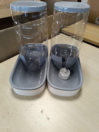 222241 - EDIPETS Ushqyes Automatik për Kafshë Shtëpiake, 2 Njësi, 3.8L, Dispensues Ushqimi dhe Uji, Gri