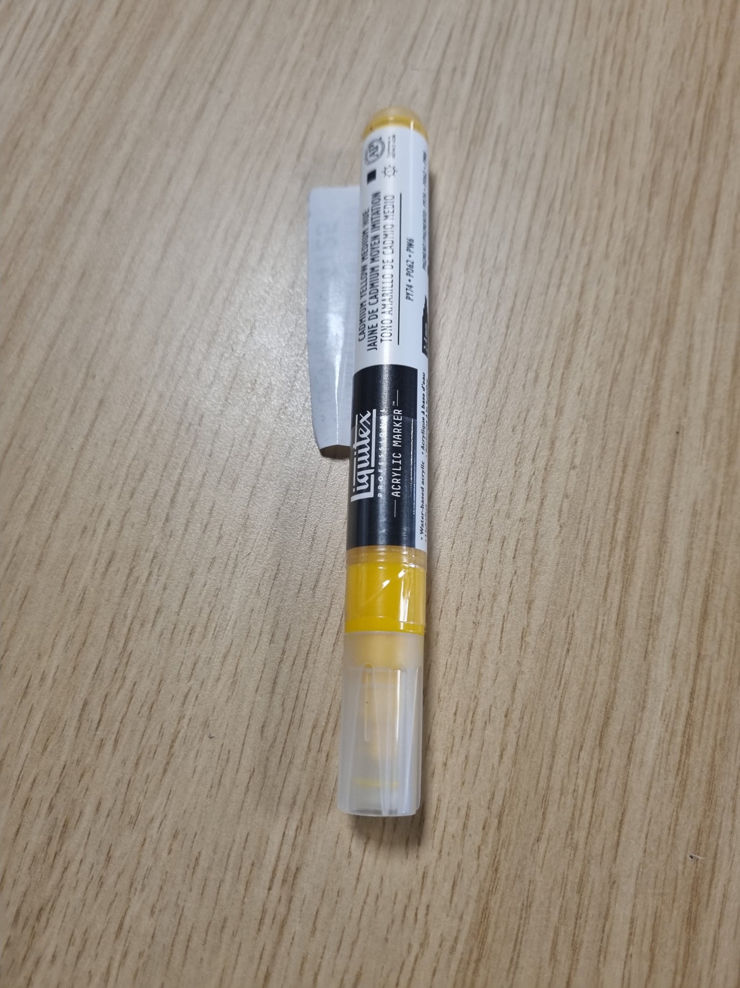 267423 - LIQUITEX 4620830 Shënues Profesional për Bojë, shënues akrilik me bojë akrilike me bazë uji me pigment të lartë, për përdorim të brendshëm dhe të jashtëm, majë e hollë - E verdhë kadmiumi, nuancë mesatare