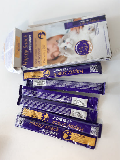 248878 - FELIWAY Happy Snack, Ushqime për macet, Kuti me 6 shkopinj me aromë pule, qetësuese