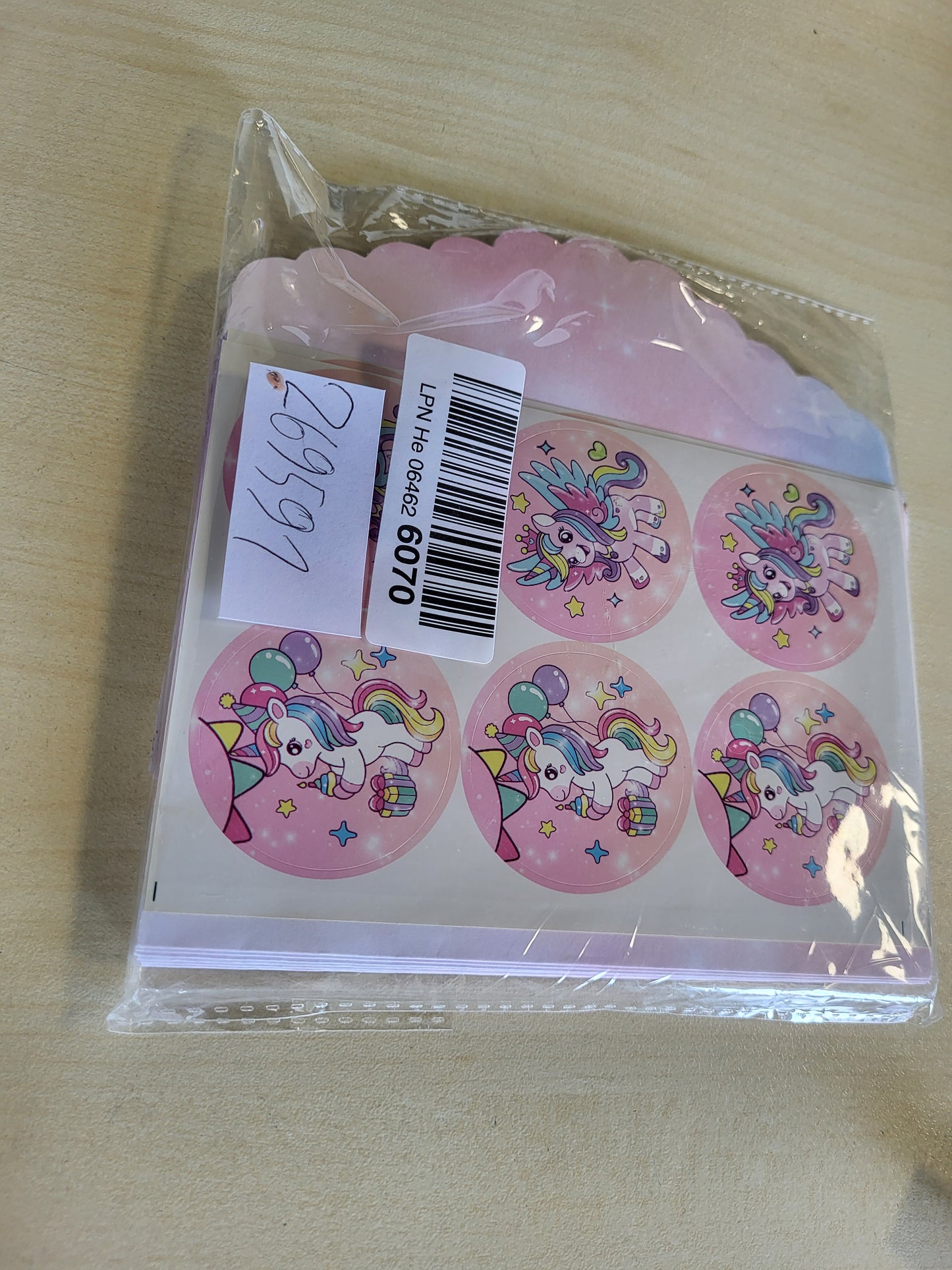 269591 - SHOWHEEL Set me 12 Karta Ftesash për Ditëlindje për Vajza, Karta Ditëlindjeje me Njëbrirësh me Zarfe dhe Ngjitëse me Njëbrirësh