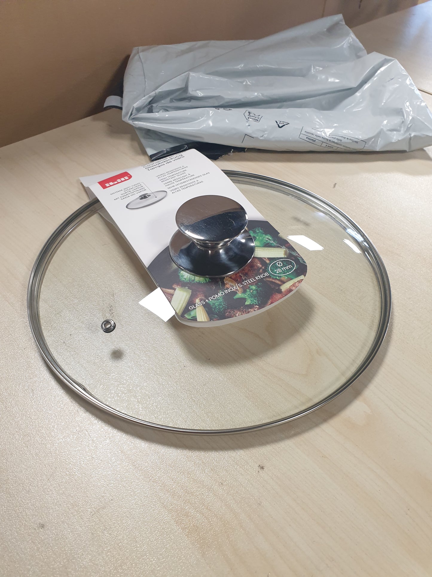 224373 - IBILi Kapak qelqi, dorezë çeliku inox, 28 cm