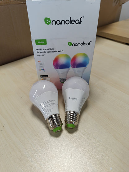 245835 - NANOLEAF Pompa WiFi Matter Essentials E27, 2 Pompa LED Smart RGBW, 16 Milion Ngjyra, Kontroll me Aplikacion dhe Zë, Dekorim dhe Lojëra