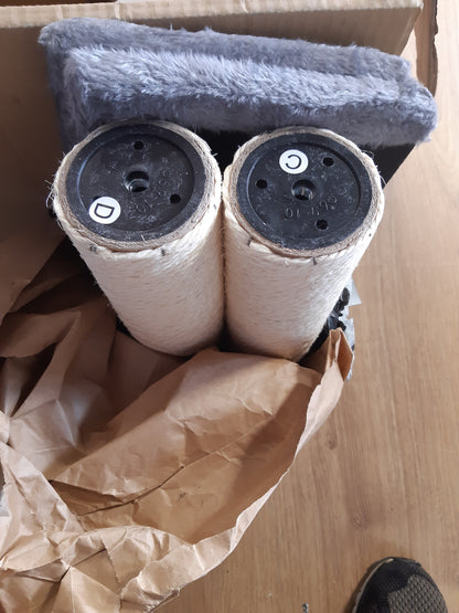 179036 - AMAZON BASICS Shtyllë Kruarjeje për Mace, Madhësi Mesatare, Dimensionet 40.01 x 40.01 x 80.01 cm, Ngjyra Gri