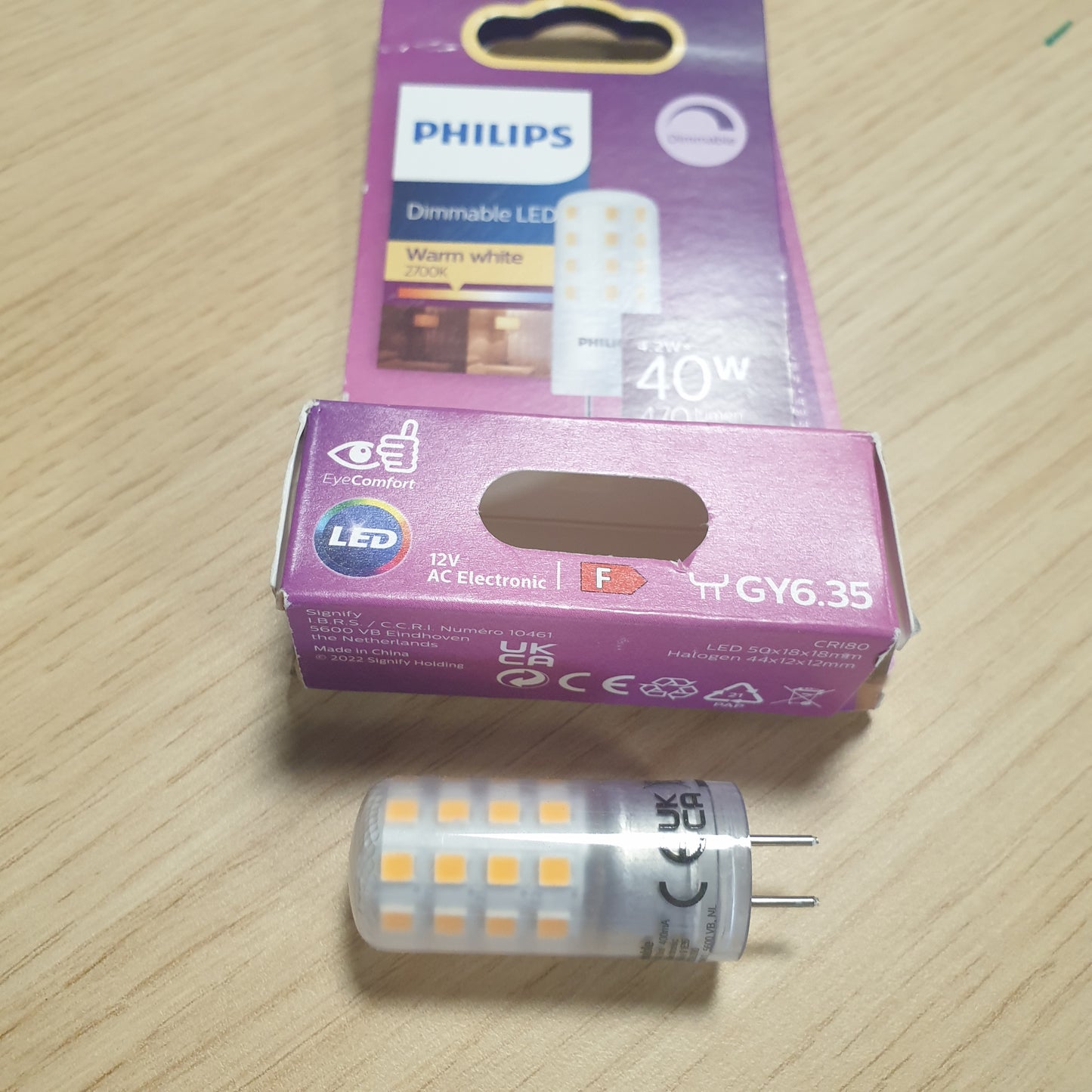 248287 - PHILIPS Llambë LED, Lloji i Kapsulës, Bazë GY6.35, 4.2W, 470 Lumen, Dritë e Bardhë e Ngrohtë 2700k