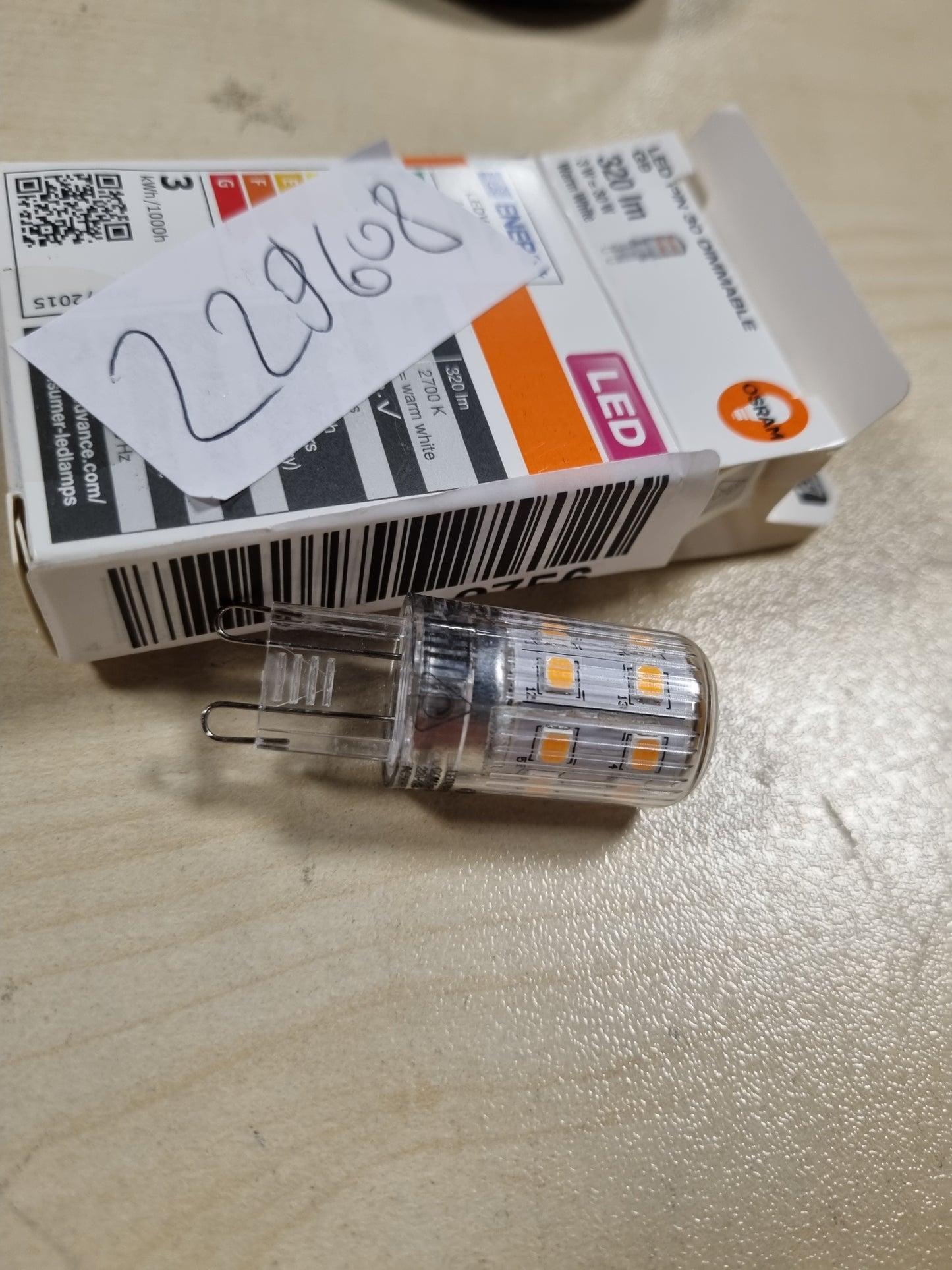 229608 - OSRAM Llambë LED me PIN G9, e bardhë e ngrohtë (2700K), 350 lumen, xham transparent, pako e vetme