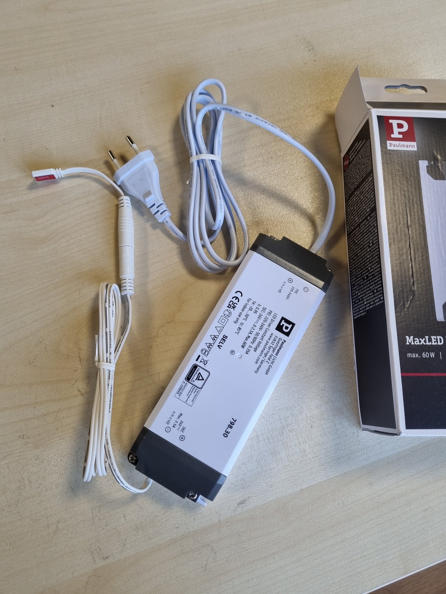 239764 - PAULMANN Furnizim me energji për shirita LED 79830 MaxLED, maks. 60 vat, plastik, transformator 79830