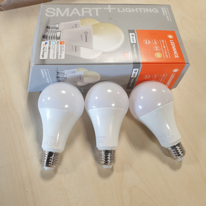 240845 - SMART+ LLAMPA LED Smart LED me Teknologji WiFi, Bazë E27, Me Errësim, E Bardhë e Ngrohtë (2700 K), Zëvendëson Llambat Inkandeshente 100W, Pako me 3