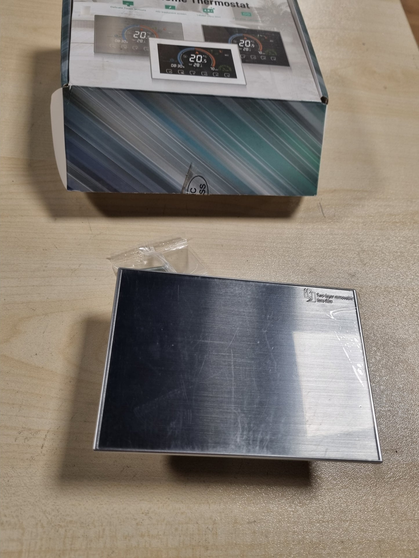 239461 - TERMOSTAT DHOME IRISHOM WIFI PËR KALDAJA ME GAZ, TERMOSTAT ME EKRAN LCD 4.8 INÇ, 5+1+1 TERMOSTAT MURI I PROGRAMUESHËM, I PËRPUTHSHËM ME ALEXA DHE GOOGLE HOME