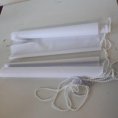 257116 - DECO COMPANY Perde rul me kapëse, e bardhë e thjeshtë, 45 x 150 cm, të gjitha pjesët e montimit të përfshira