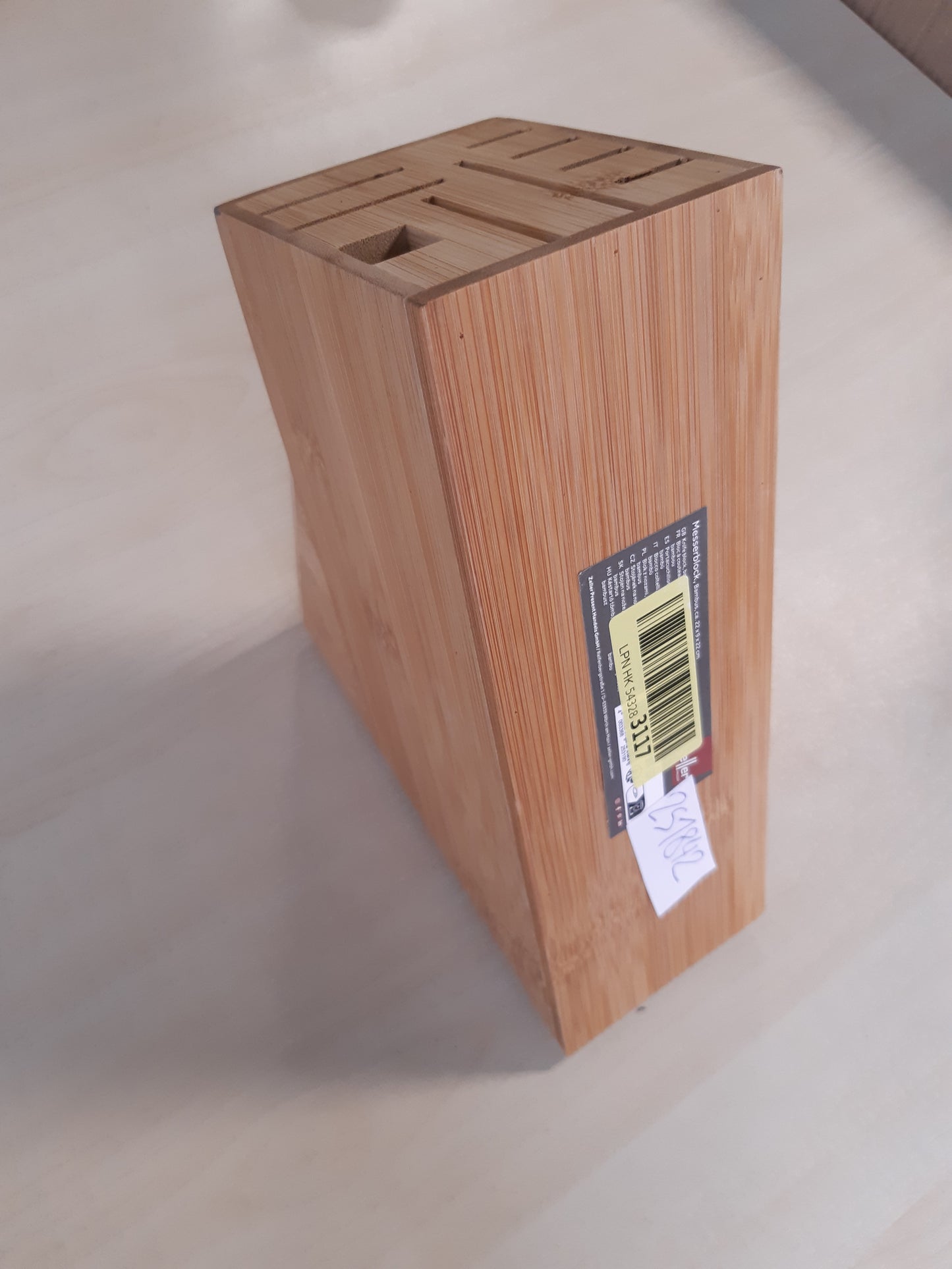 251842 - ZELLER 25319 Messerblock, Bambu, 22 x 9 x 22 cm, Bezhë, e Vogël