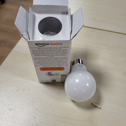 248279 - AMAZON BASICS Llambë LED inteligjente, E27, 8W (ekuivalente me 60W), funksionon vetëm me Alexa, 1 copë, Shumëngjyrëshe