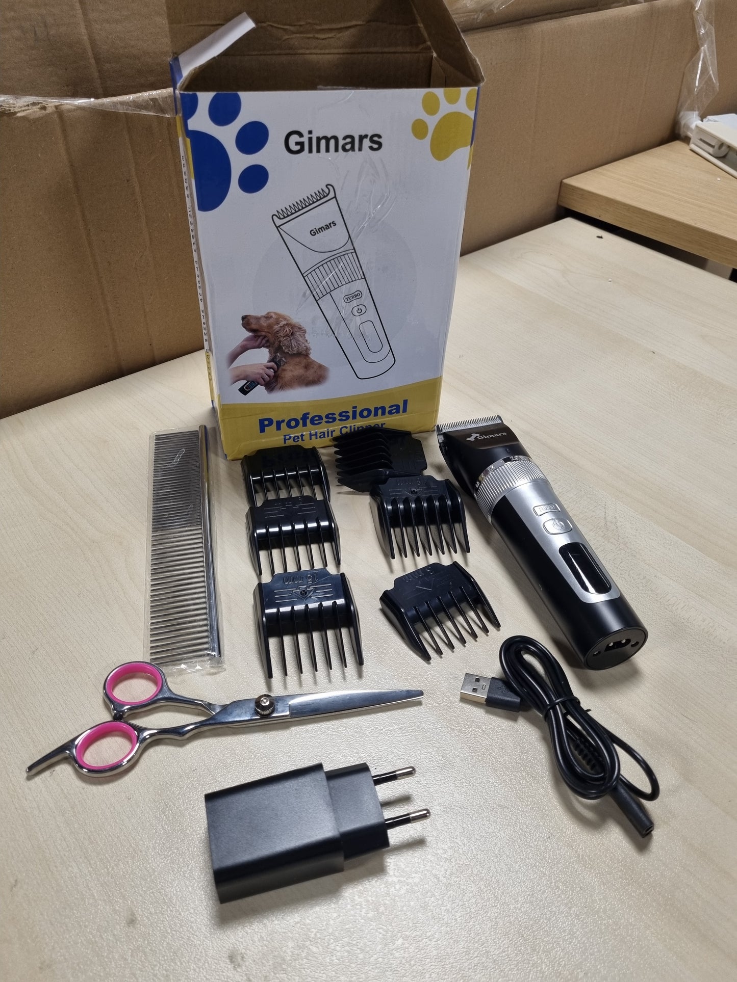240162 - GIMARS Makinë prerëse profesionale për qen, 7000 RPM, Argjendi