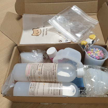 251596 - 1DFAUL Kit Përgatitjeje Silikoni të Lëngshëm, Xhel Skuqës 17.6oz, pa flluska, forma për hamster, puthë maceje