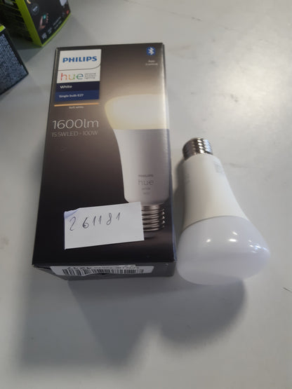 261181 - PHILIPS HUE White E27, 1600lm, dritë e bardhë e ngrohtë, e errësueshme, kontroll nëpërmjet aplikacionit, e pajtueshme me Amazon Alexa