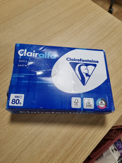 267346 - Clairefontaine Letër A5 - 1910, Pako me 500 fletë, 80 g, E bardhë