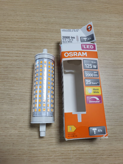 215013 - OSRAM Llampat LED me ndriçim shkop, me tub LED me 15 W, ekuivalente me llambë inkandeshente 125 W, e bardhë e ngrohtë (2700K)