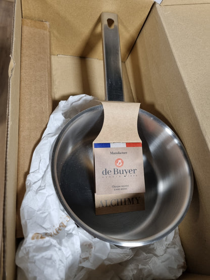 221060 - DE BLERËSI - Tigan çeliku inox 3-shtresor ALCHIMY - 16 cm - Çelik inox 18/10, i përshtatshëm për të gjitha sobat + furrën, pa PFAS, prodhuar në Francë