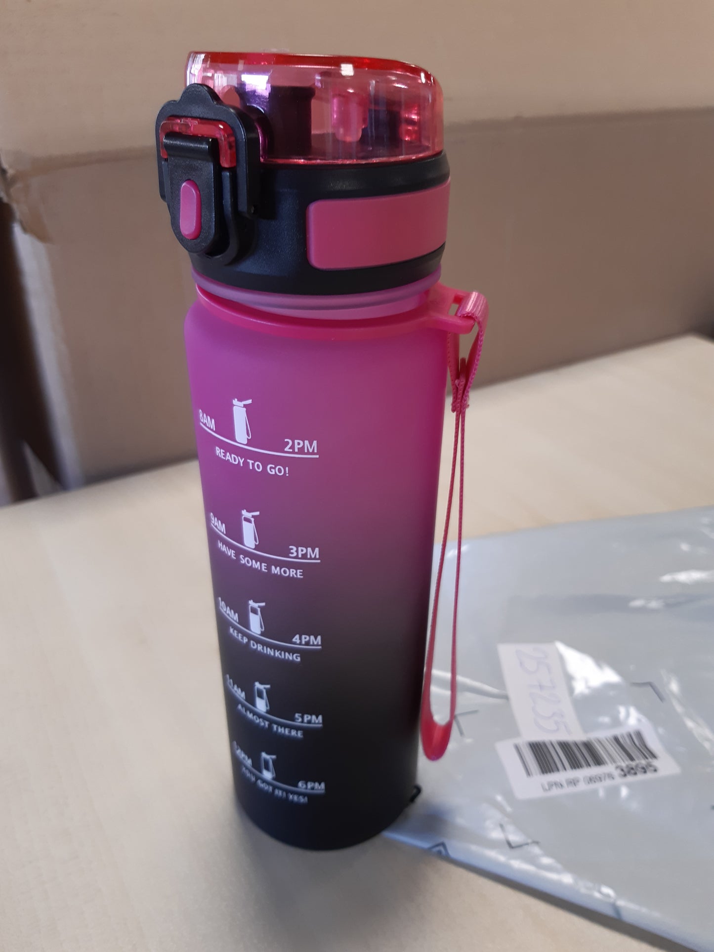 257235 - GRSTA Shishe uji për fëmijë, 500ml, I përshtatshëm për pije të gazuara, me shënues kohor, i lehtë për t’u pastruar, për shkollë, zyrë, aktivitete në natyrë