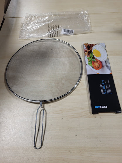 216555 - CHEF AID Mbrojtëse e madhe kundër spërkatjeve për tiganë, 33cm, çelik inox