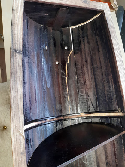 265107 - vidaXL Stol me Hapësirë Ruajtjeje 103×51×44 cm – Dru Masiv dhe Pëlhurë