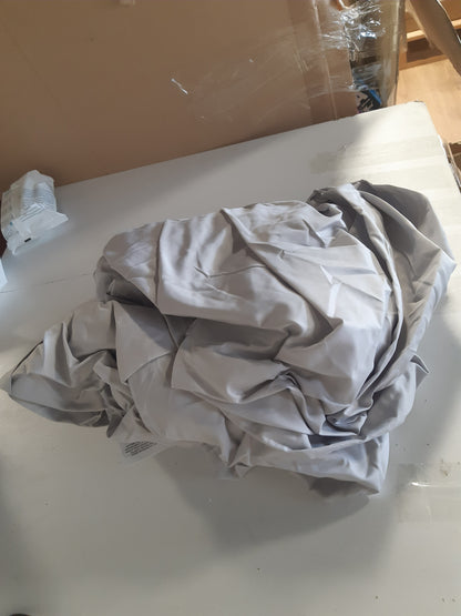 224341 - AMAZON BASICS Çarçaf i montuar me mikrofibër, Lartësia e dyshekut deri në 30 cm, 200 x 200 cm, Gri e çelët