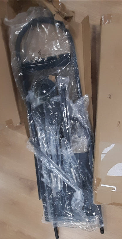 160668 - RELAXDAYS Karrocë Prej Druri për Zjarr, me 3 Aksesorë: Dollap Çeliku, Oxhak, Lopatë, Furçë dhe Shkop Prej Druri, Ngjyra e Zezë