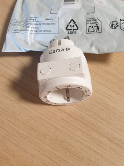 215913 - GARZA Programues elektronik numërimi mbrapsht me prizë (nga 10 minuta deri në 12 orë), i bardhë