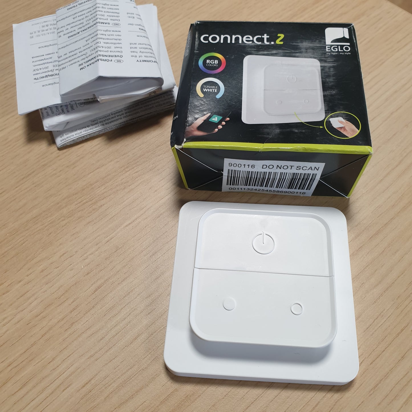 237870 - EGLO Ndërprerës Connect.z për Dritat Inteligjente, Ndërprerës Muri ZigBee, Ndërprerës Pa Tel, Montim Magnetik në Mur