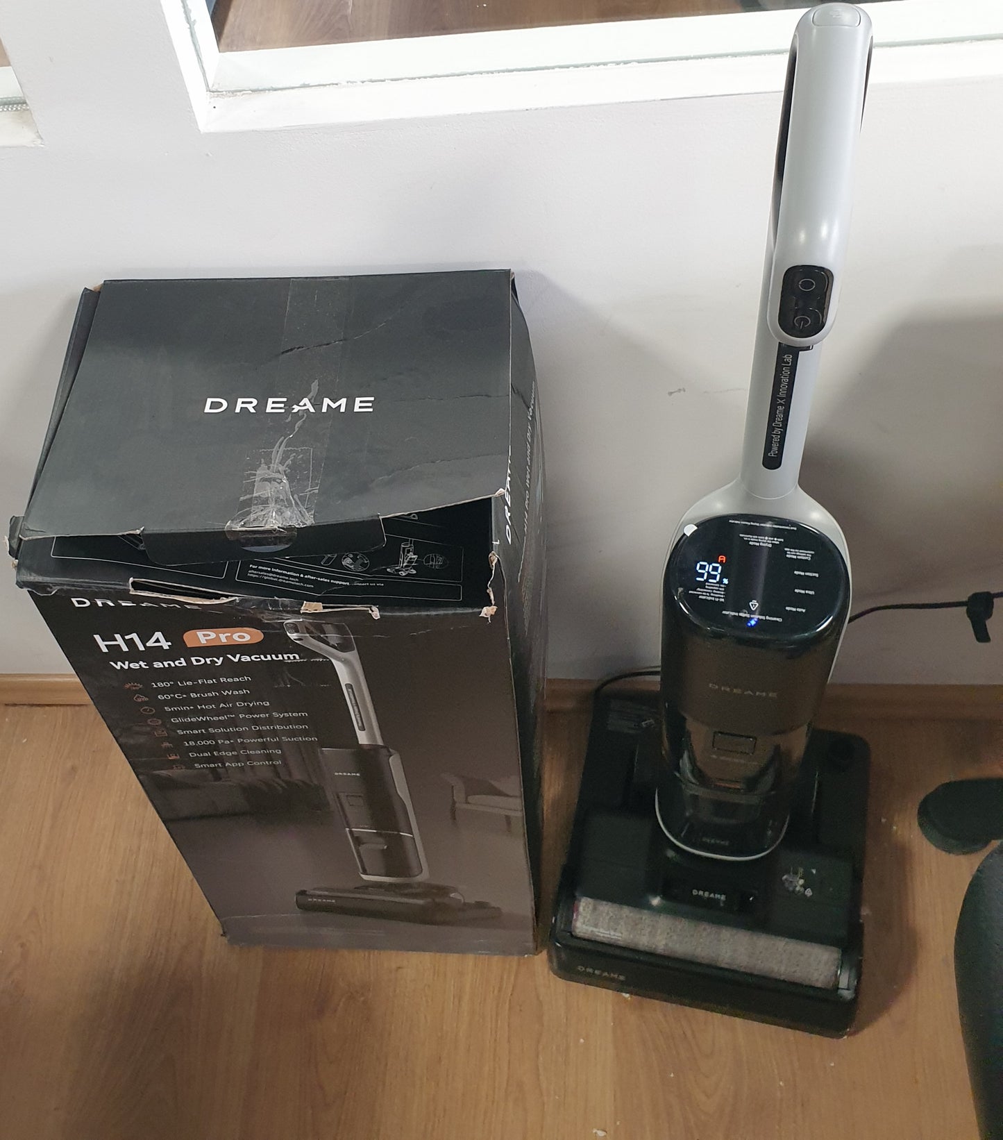 160502 - DREAME H14 Pro - Pastrues dyshemeje pa tel me Dizajn 180°, Furçë me Kujdes 60°C, Fuqi Thithjeje 18,000 Pa, Tharje 5 Minutëshe, Dozim Automatik i Detergjentit, Kontroll Nga Aplikacioni
