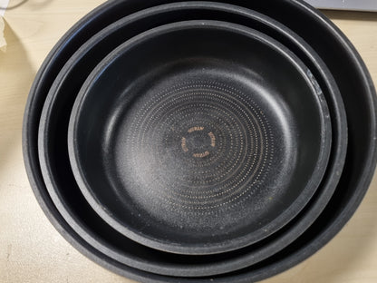 213500 - SITRAM Set me 3 Tiganë Alumini të Presuar Ø 20/24/28 cm, Veshje e Brendshme Jo-Ngjitëse pa PFOA, Dorezë e Lëvizshme, I Përshtatshëm për të Gjitha Sobat