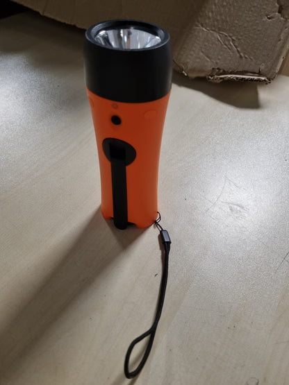 218036 - DRITË DORE VFAN E RIKARIKUESHME ME DOREZË/GJENERATOR/KARIKUES USB PËR TELEFON DHE SITUATA EMERGJENTE (PORTOKALLI)