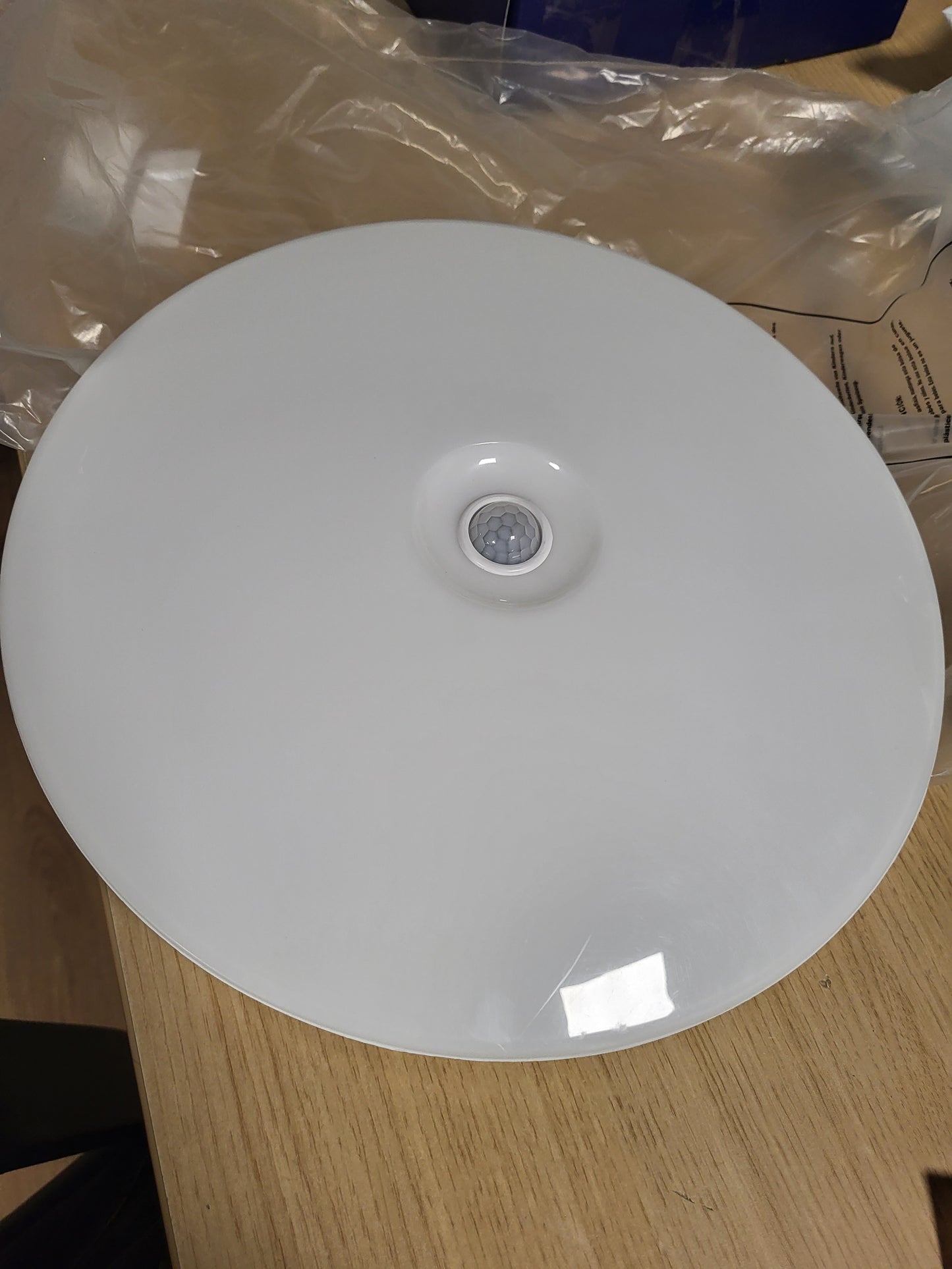 219519 - COMBUH Dritë Tavani LED me Sensor Lëvizjeje, llambë tavani 18W, IP56, 6500K e bardhë e ftohtë, e rrumbullakët 29.5CM
