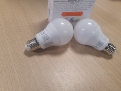 172348 - AMAZON BASICS Llambë LED Inteligjente, E27, 8W (Ekuivalent me 60W), Që Ndryshon Ngjyrë, Funksionon Vetëm me Alexa, Pako me 2, Shumëngjyrëshe