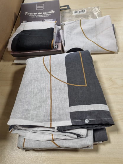 221846 - DOUCEUR D'INTÉRIEUR Komplet shtrati me 3 pjesë (240 x 220 cm) Chilipop i zi, 100% pambuk
