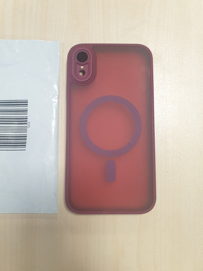 267333 - YUANDMI Mbrojtëse për iPhone XR, e pajtueshme me MagSafe, Mbrojtëse Magnetike e Hollë Matte me Prekje për Kamerën, Kundër Zverdhjes, Rezistente ndaj Gërvishtjeve dhe Goditjeve, e Kuqe e Errët