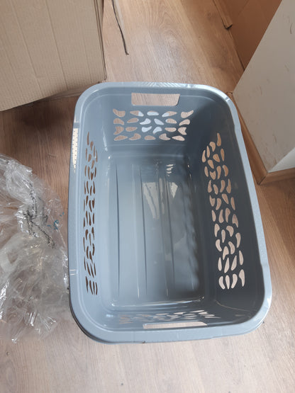 258126 - Shportë rrobash me mbajtëse, dizajn ajri, 52 l, Jost, gri nordike