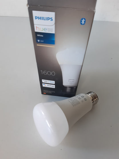 240679 - PHILIPS HUE Llampë LED inteligjente e bardhë, E27, 15.5 W, dritë e bardhë e ngrohtë, me errësim, Bluetooth, funksionon me Alexa, Google Assistant dhe Apple HomeKit