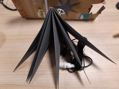 196229 - EGLO Yll Krishtlindjesh Ngrirë, Dekor Letre për Brendësi, Dekorim Dritareje në Gri, Yll 3D i Adventit, Dekorim muri për Sallon, Prizë E14, 70 cm