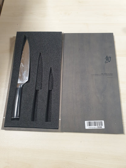 221016 - KAI Set thikash kuzhine japoneze Shun Classic me 3 pjesë - Thikë shefi 20 cm + thikë praktike 15 cm + thikë punishteje 9 cm - VG MAX Core